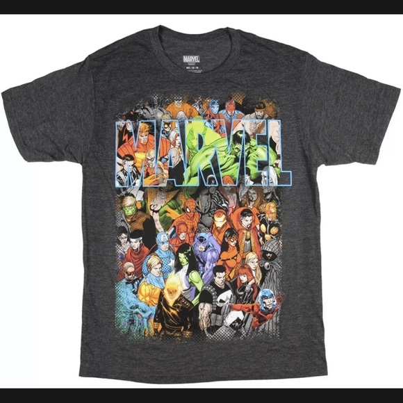 Marvel Comics T Shirt Men's Cartoon Comic Book Universe Characters Tee - Picture 1 of 4
